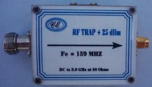 [Photograph of RF Trap Box showing connectors]