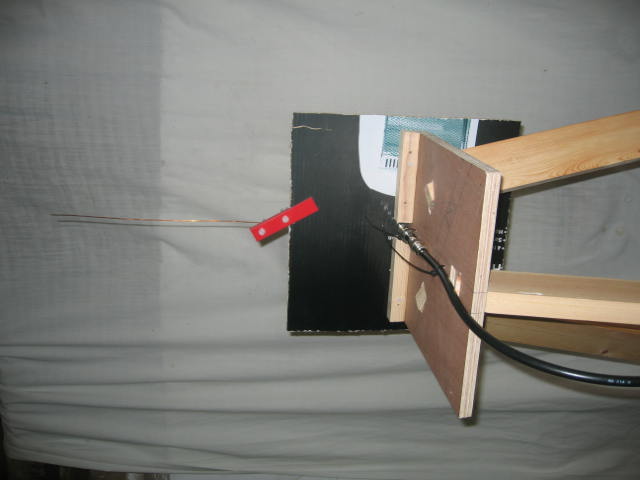 [Photograph of receive antenna tripod back]