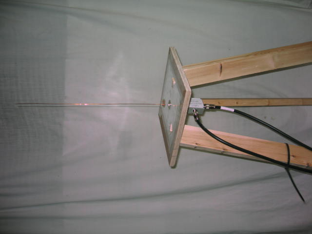 [Photograph of transmit antenna tripod]