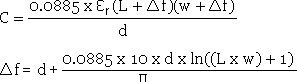 [rectangular capacitor formula]