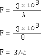 [Equation for frequency from wavelength and c]